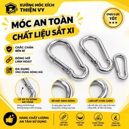 Móc Khoá An Toàn , Móc Bạc Loại Sắt Cao Cấp - 5li , 6li , 8li , 10li 2