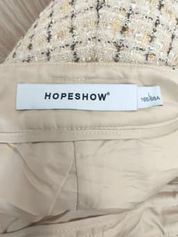 [2hand] Quần short dạ tweet kẻ vàng nâu size L 4