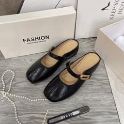 Dép Sục da quai khóa vàng 3p (mã 8016) fullbox 8
