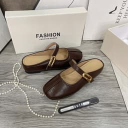 Dép Sục da quai khóa vàng 3p (mã 8016) fullbox 4