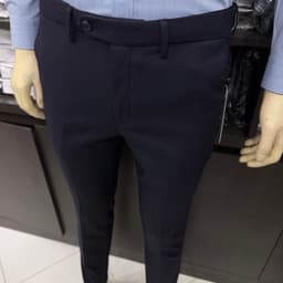 Quần âu nam Owen màu xanh tím than slim fit tăng đơ 2 cạp vải polyester nano QST262114PT 4