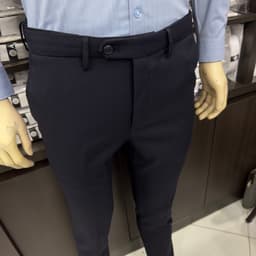 Quần âu nam Owen màu xanh tím than slim fit tăng đơ 2 cạp vải polyester nano QST262114PT 2