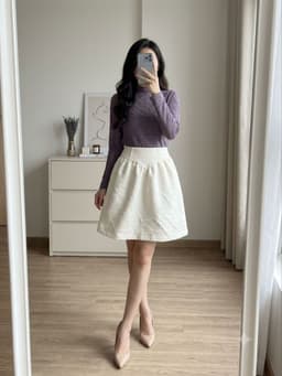 [2hand] Áo len ren tím 1 lớp freesize 1