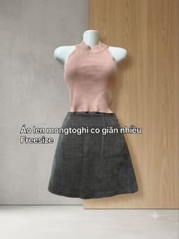 [2hand] Áo len hồng 3 lỗ mongtoghi co giãn freesize 2