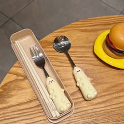 🧀 Bộ 3 thìa nĩa đũa hình phô mai siêu cute 3