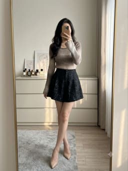 [2hand] Áo len đan bông xù nâu loang dáng croptop hở lưng có dây nơ freesize 1
