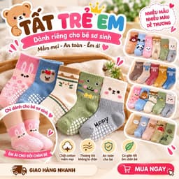 SET 10 ĐÔI TẤT CHỐNG TRƯỢT CHO BÉ – ĐẾ CAO SU CHỐNG TRƠN, MỀM MẠI, THOÁNG KHÍ 1