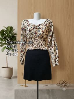 [2hand] Chân váy len gân đen co giãn size S 2