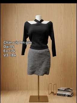 [2hand] Chân váy len gân xám size XS S 2