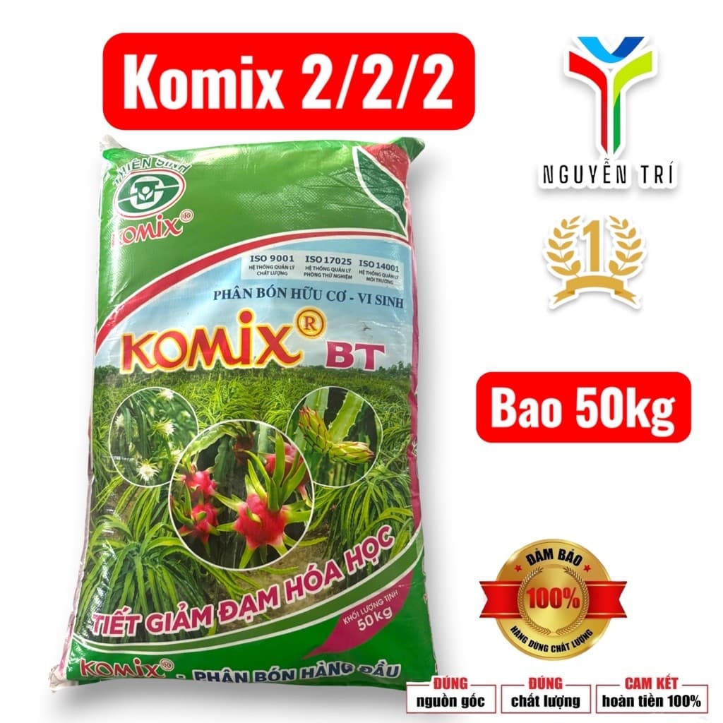 Phân Bón Hữu Cơ Vi Sinh Komix BT 50kg (Thiên Sinh) - Tốt Đất, Xanh Dây, Tiết Kiệm Đạm