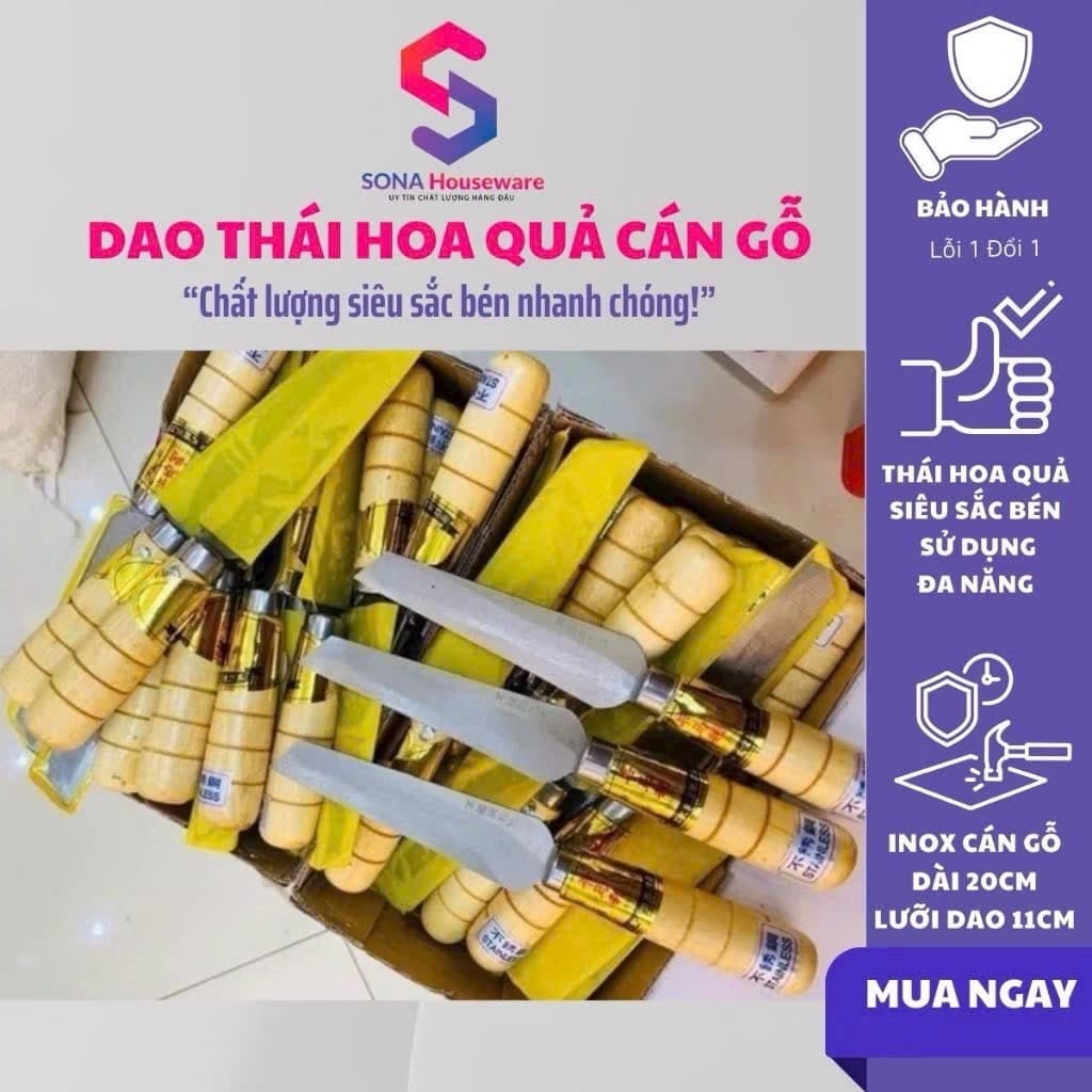 Dao gọt rau củ quả cán gỗ  chắc chắn siêu bén