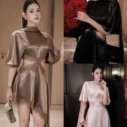 (Dmina)  Đầm Body lụa phối ren viền cutout khoét eo ren tà chéo sang chảnh quyến rũ 1
