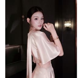 (Dmina)  Đầm Body lụa phối ren viền cutout khoét eo ren tà chéo sang chảnh quyến rũ 4