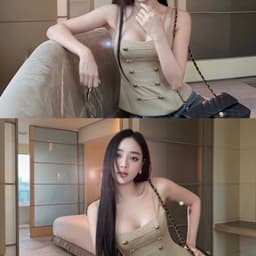 (Dmina) Áo 2 dây thiết kế nút kiểu phong cách thời thượng cổ vuông tôn eo và v1 quyến rũ sang chảnh 5