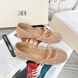 Giày Bệt lưới quai nơ đá ( 6148 ) fullbox 1