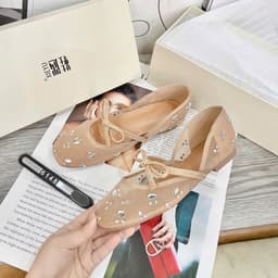 Giày Bệt lưới quai nơ đá ( 6148 ) fullbox 3