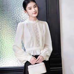sơ mi công sở ren  mang phong cách thanh lịch, sang trọng và quý phái 1