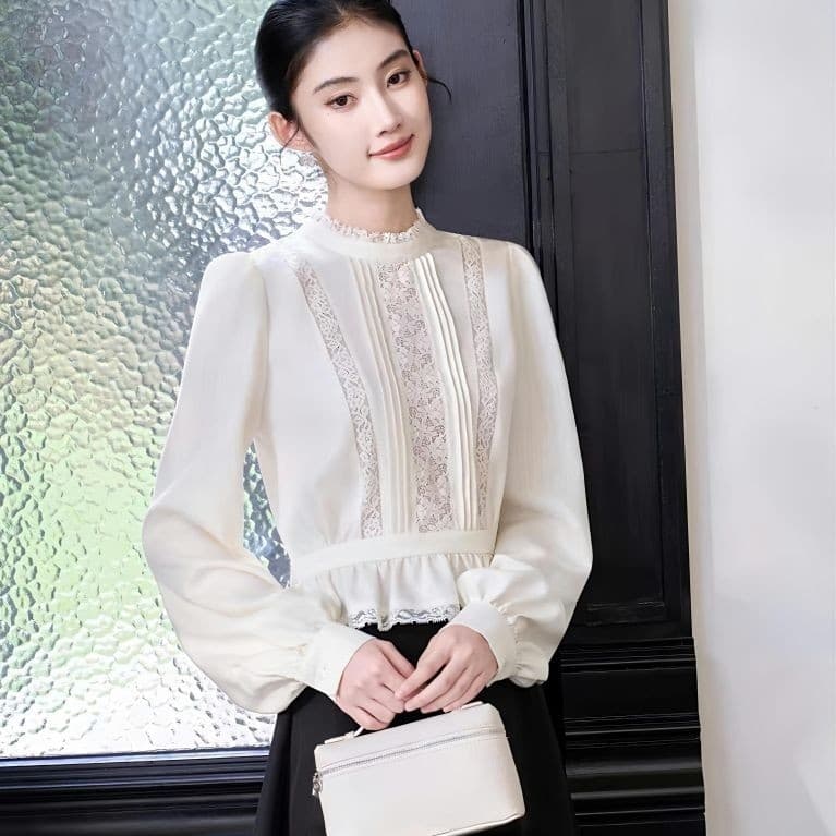 sơ mi công sở ren  mang phong cách thanh lịch, sang trọng và quý phái