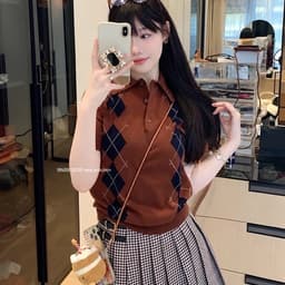Áo len Nâu đậm Phối Quả Trám Chất len mềm cao cấp 9