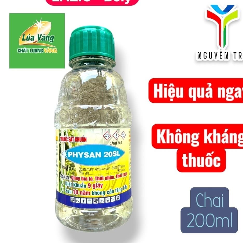 Physan 20SL (200ml) Lúa Vàng - Đặc Trị Thối Nhũn, Cháy Bìa Lá, Không Kháng Thuốc