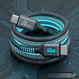 Cáp Sạc Nhanh 66W Apest AP-64PT Type C To Type C 1M Dây Bọc Dù Cao Cấp Chống Rối, Chống Cháy An Toàn Khi Sạc Qua Đêm 9