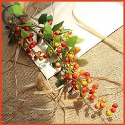 Cành đào đông quả kèm lá non trang trí Tết, hoàn hảo cho decor nhà cửa. 7