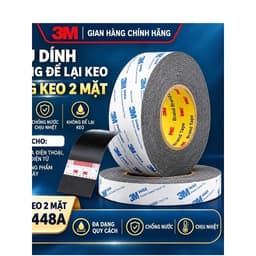 Băng keo 3M Hai Mặt 9448 KEO MÀU ĐEN dài 50m Có Tem Chính Hãng 8