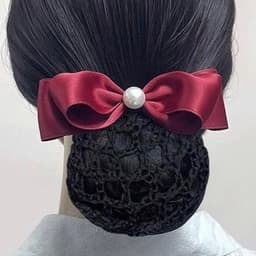 Kẹp tóc nơ lưới búi tóc chuyên nghiệp DUBOCHIC 10cm thời trang đơn giản nữ 4