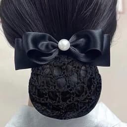 Kẹp tóc nơ lưới búi tóc chuyên nghiệp DUBOCHIC 10cm thời trang đơn giản nữ 1