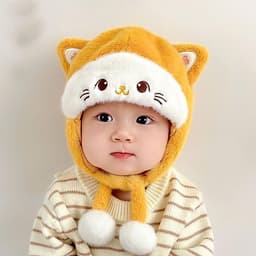 Mũ Lông Chó Mèo Ấm Áp Cho Bé 6 Tháng Đến 3 Tuổi - Bịt Tai Đáng Yêu" 5
