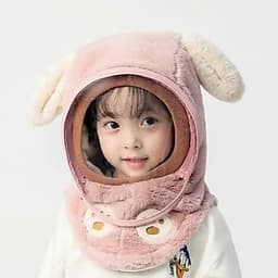 Mũ Len Trùm Đầu Loại Dầy Có Kính Gió Chống Bụi Bảo Vệ Cho Bé Từ 3 Tuổi 2