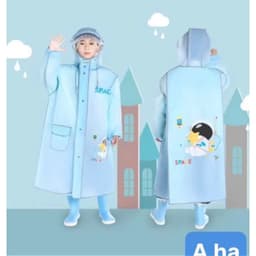 Áo Mưa Trẻ Em Có Khoá Kéo Cúc Bấm Ngoài, Ngăn Để Cặp,Có Mũ ,Áo Mưa Chống Thấm Có Mũ Và Kính Cho Bé 6