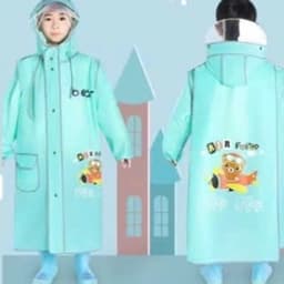 Áo Mưa Trẻ Em Có Khoá Kéo Cúc Bấm Ngoài, Ngăn Để Cặp,Có Mũ ,Áo Mưa Chống Thấm Có Mũ Và Kính Cho Bé 4