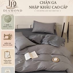 Bộ vỏ chăn ga gối Cotton Organic 4 món,vải cotton sợi bông thoáng mát,màu sắc basic 1