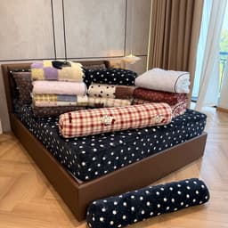 Bộ ga gối nỉ nhung 4 món mềm mịn,giữ nhiệt tốt,chất vải êm mềm mịn không rụng lông 2