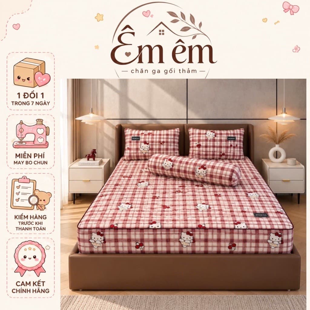 Bộ ga gối nỉ nhung 4 món mềm mịn,giữ nhiệt tốt,chất vải êm mềm mịn không rụng lông