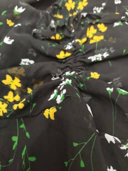 [2hand] Đầm voan hoa dài tay buộc nơ ngực 2 lớp size S M 3