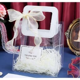 Túi Nhựa Trong Suốt, Túi Quà Tặng Có Quai Cầm Bằng Da, Giỏ Quà Tặng 8