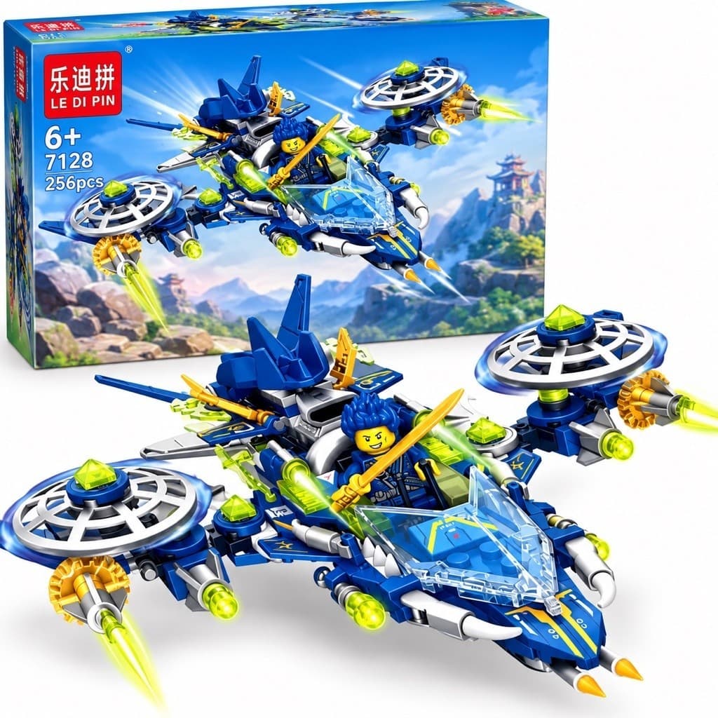 Bộ đồ chơi lắp ráp ninja go 252 chi tiết , xếp hình cho bé trai,có khay đựng , phát triển tư duy