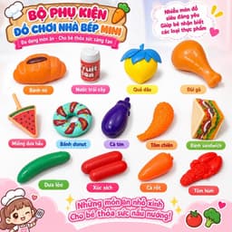 ( Túi ) Đồ chơi nấu ăn mini cho bé gái , đồ chơi nhập vai chủ đề nấu ẳn 5
