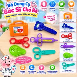 ( Túi ) Đồ chơi bác sĩ heo nha sĩ cho bé , đồ chơi nhập vai ,hàng việt 3