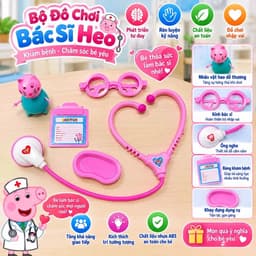 ( Túi ) Đồ chơi bác sĩ heo nha sĩ cho bé , đồ chơi nhập vai ,hàng việt 4