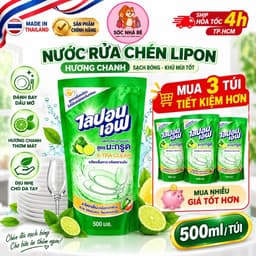 [ CHUẨN THÁI] NƯỚC RỬA CHÉN BÁT Thái Lan Lipon 500ml không mùi, an toàn cho da tay 2