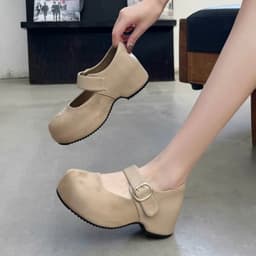 Giày Marry Jane da lộn độn đế thời trang thu đông 2026 3