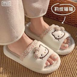 Dép Bông Hello Kitty Nơ Xinh Hở Mũi - Mềm Ấm, Êm Chân 5