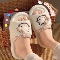 Dép Bông Hello Kitty Nơ Xinh Hở Mũi - Mềm Ấm, Êm Chân 6