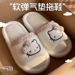 Dép Bông Hello Kitty Nơ Xinh Hở Mũi - Mềm Ấm, Êm Chân 4