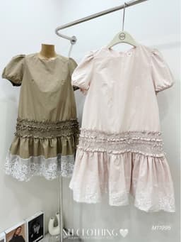 <Đầm bầu Quynhanhhouse> (NH CLOTHING) Váy thô chân pha ren M11995 Sm 2