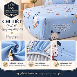 Bộ Ga Gối Lụa Tencel Aniva Home 4 Món Mềm Mịn Thoáng Mát, Ga Bọc Đủ Size 1m–1m8, Nệm Cao 5–25cm 4