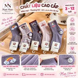Set 10 Đôi Tất Kitty Hồng Mẫu Mới 2026 Cho Bé, Tất Len Tăm Dày Dặn Dễ Thương 3